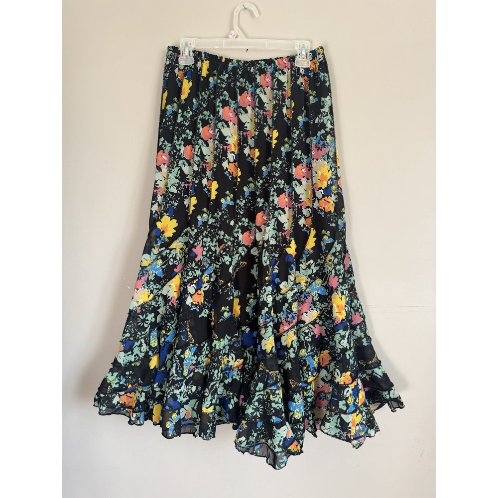 Dimri Floral Colorful Midi‎ Maxi Skirt Fairy Twirl Small